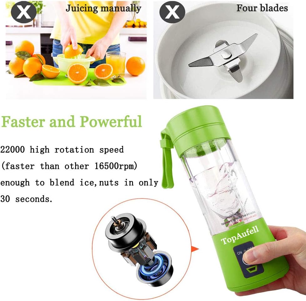 Portable Blender Rechargeable Personal Mixer,380ML
